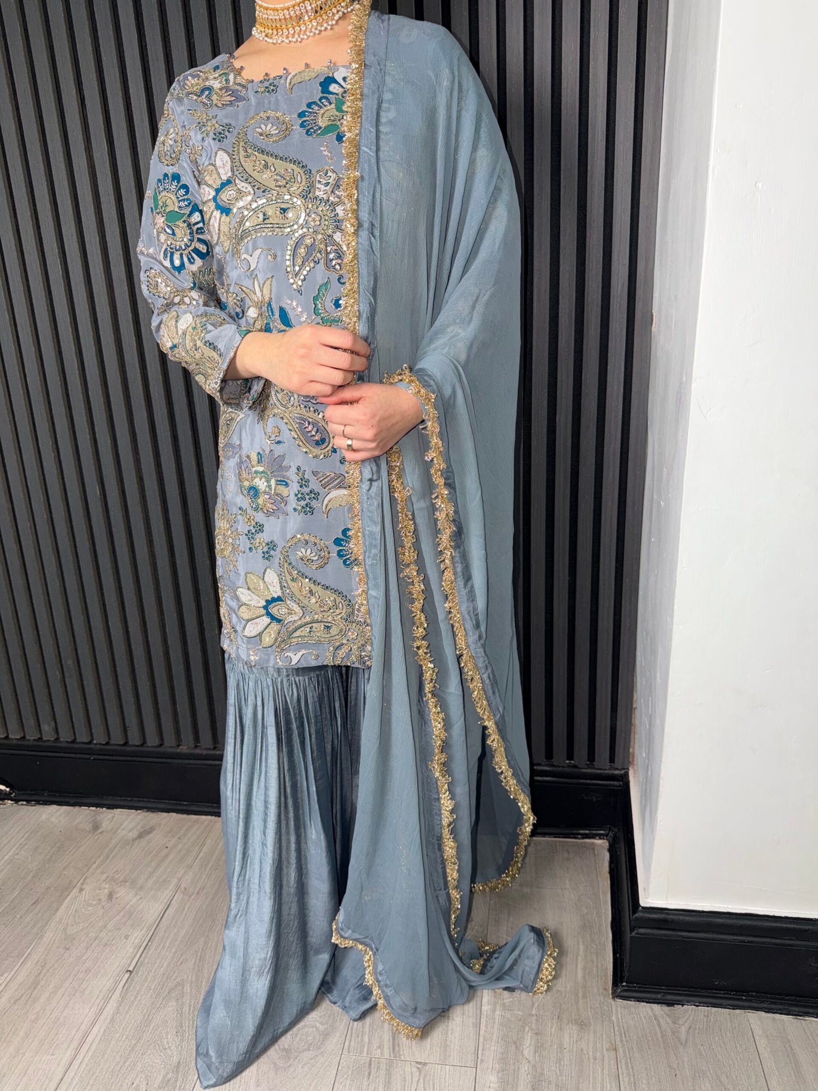 Zari Gharara 3 piece suit